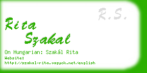 rita szakal business card